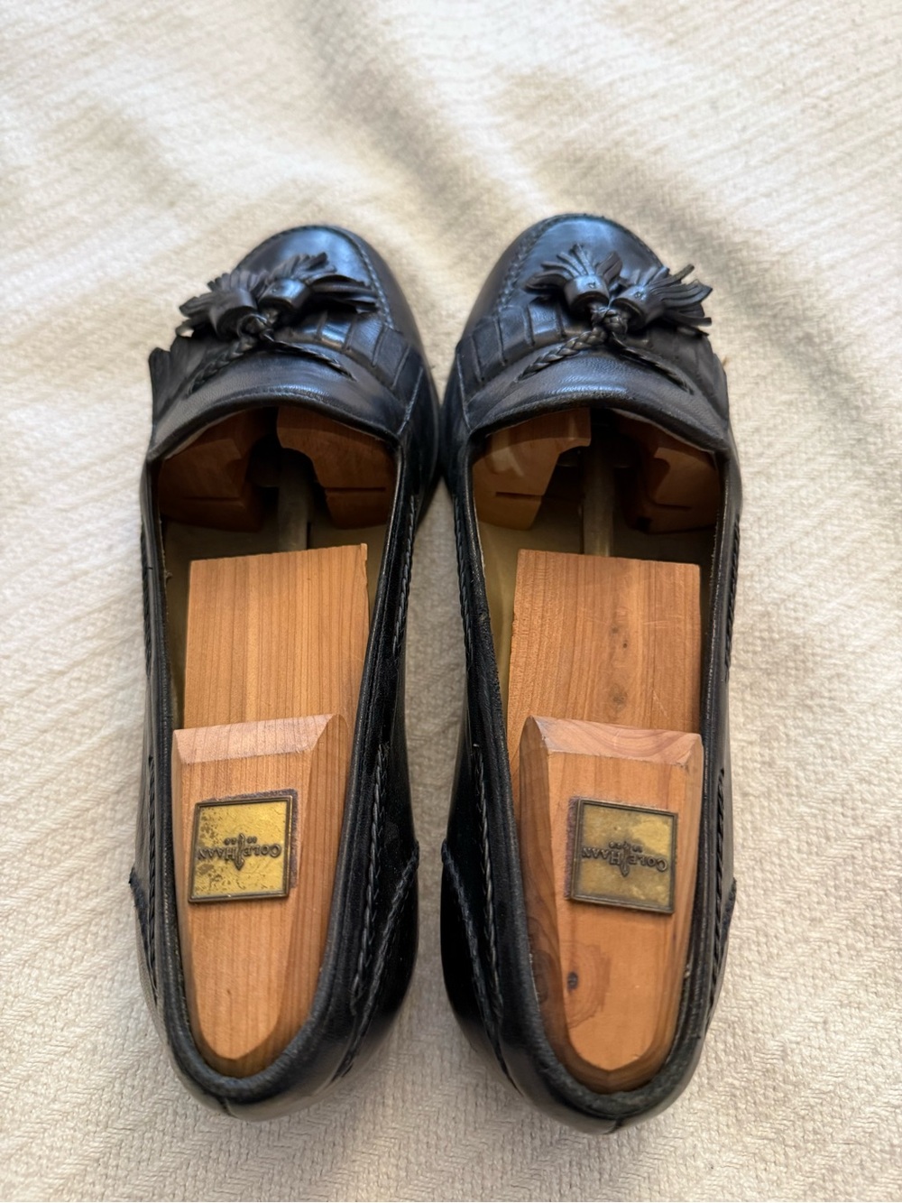 Cole Haan Black Leather Penny Loafers